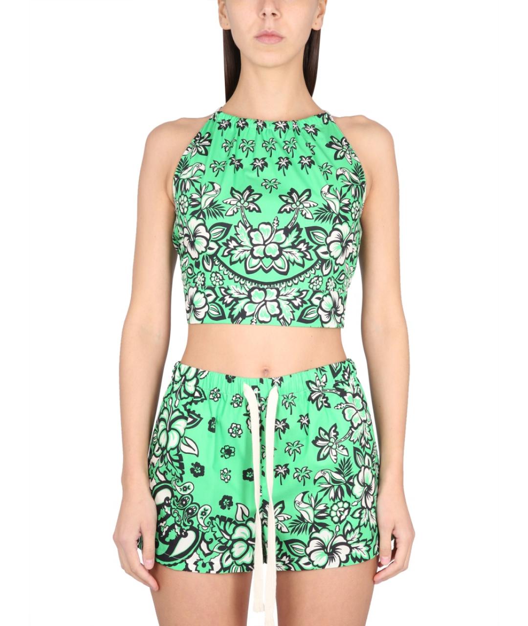 VALENTINO Зеленая хлопковая майка, фото 5