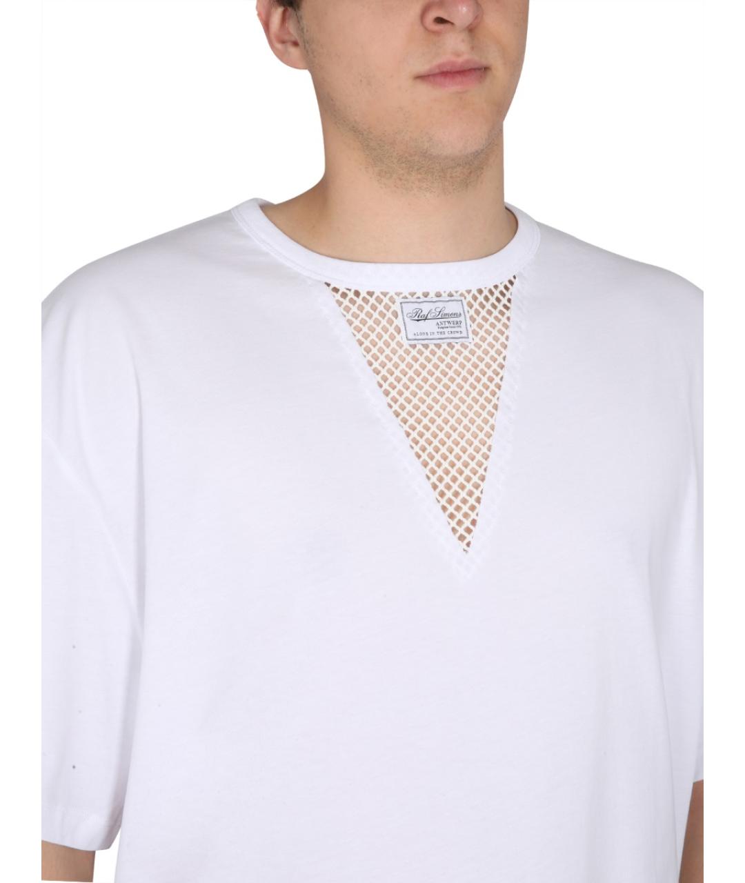 RAF SIMONS Белая хлопковая футболка, фото 4