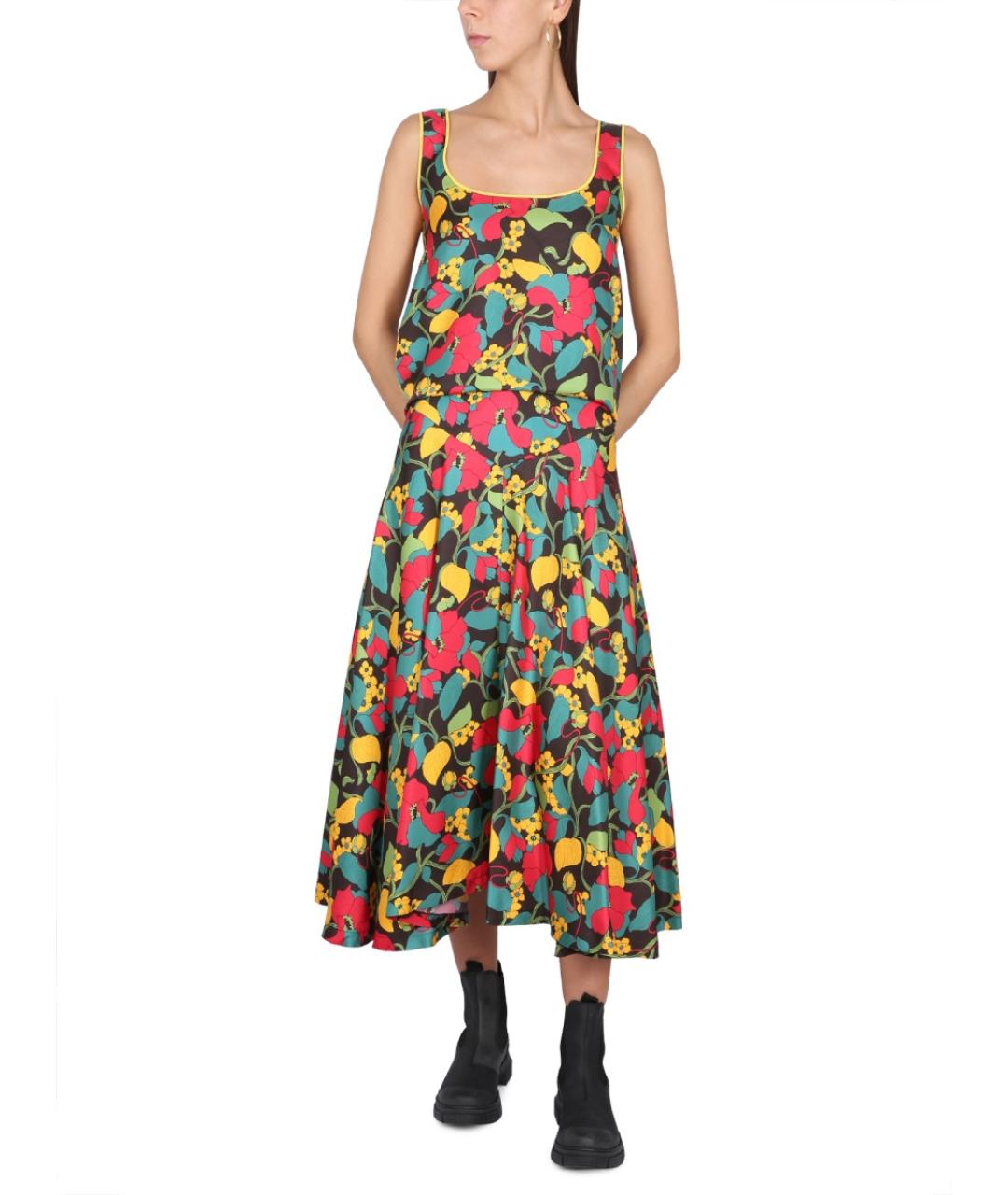 LA DOUBLEJ Мульти шелковая юбка миди, фото 2