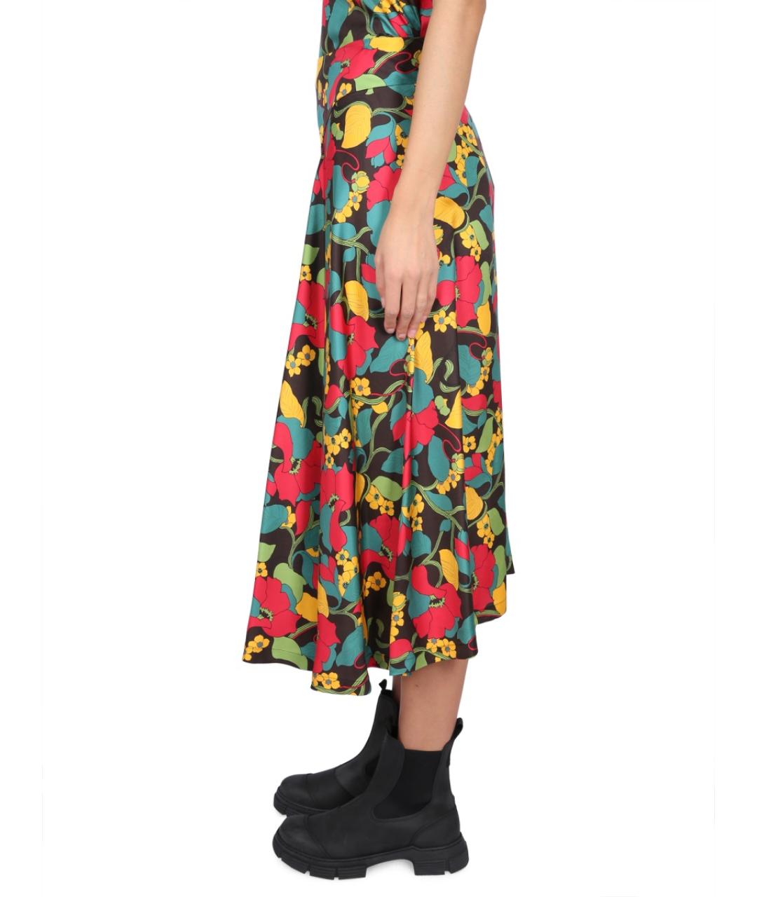 LA DOUBLEJ Мульти шелковая юбка миди, фото 3