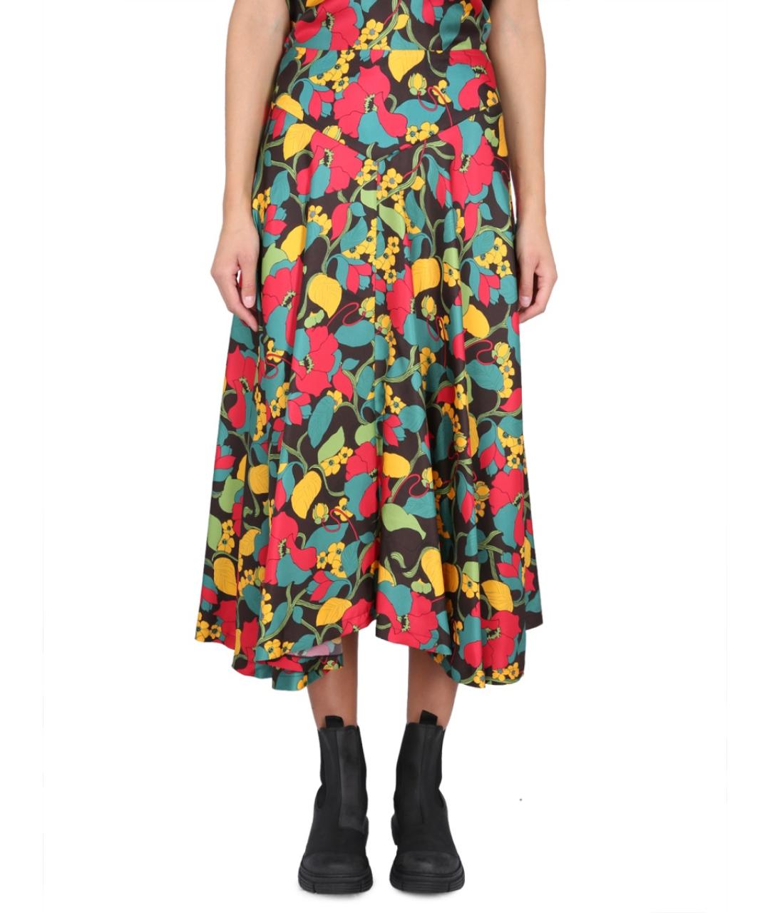 LA DOUBLEJ Мульти шелковая юбка миди, фото 1