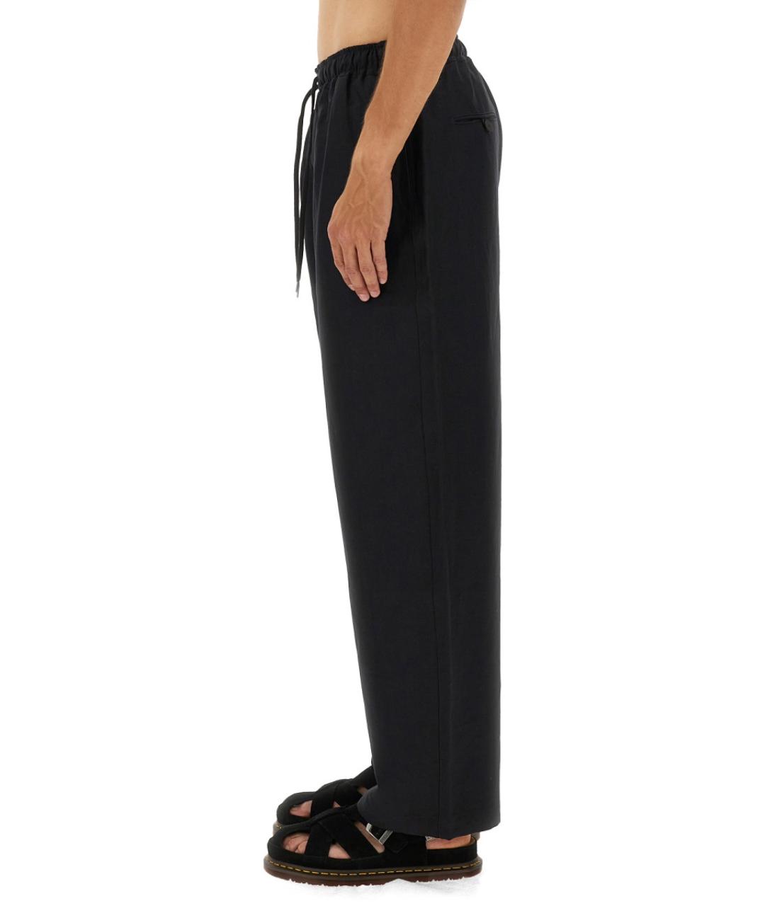 STUDIO NICHOLSON Синие льняные повседневные брюки, фото 4