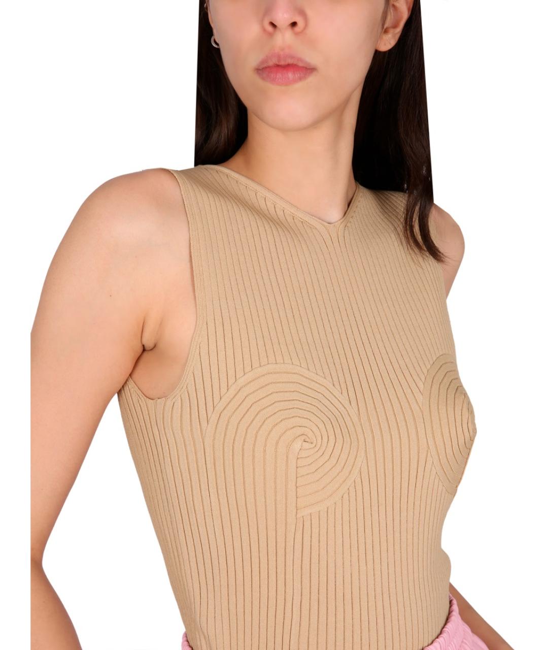 NANUSHKA Бежевая вискозная блузы, фото 4