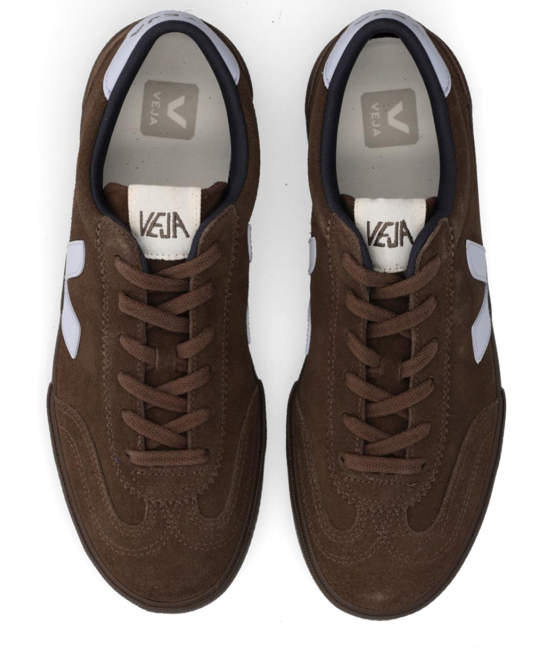 VEJA Коричневые кожаные низкие кроссовки / кеды, фото 5