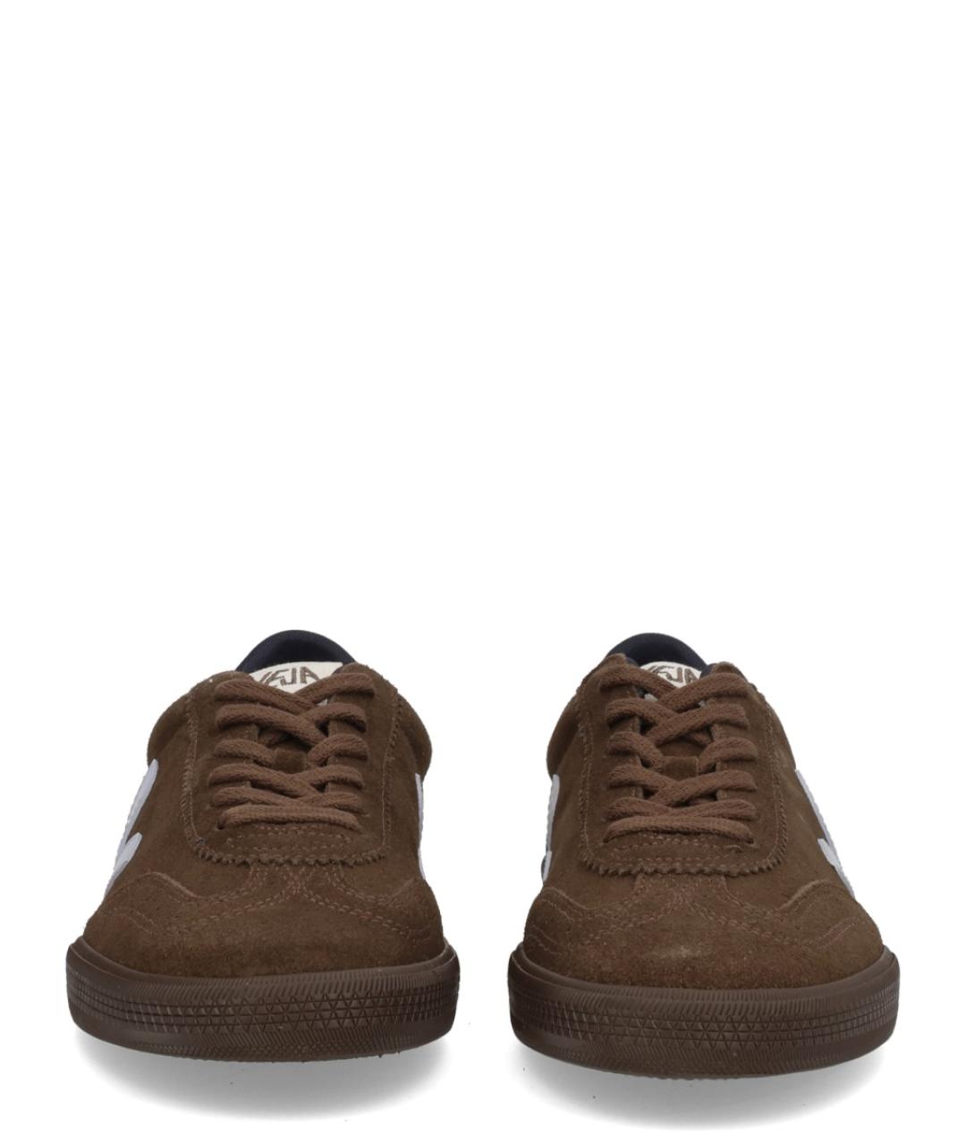 VEJA Коричневые кожаные низкие кроссовки / кеды, фото 3