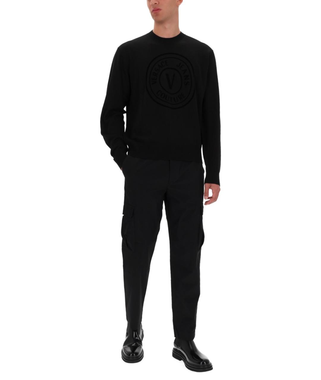 VERSACE JEANS COUTURE Черный шерстяной джемпер / свитер, фото 2