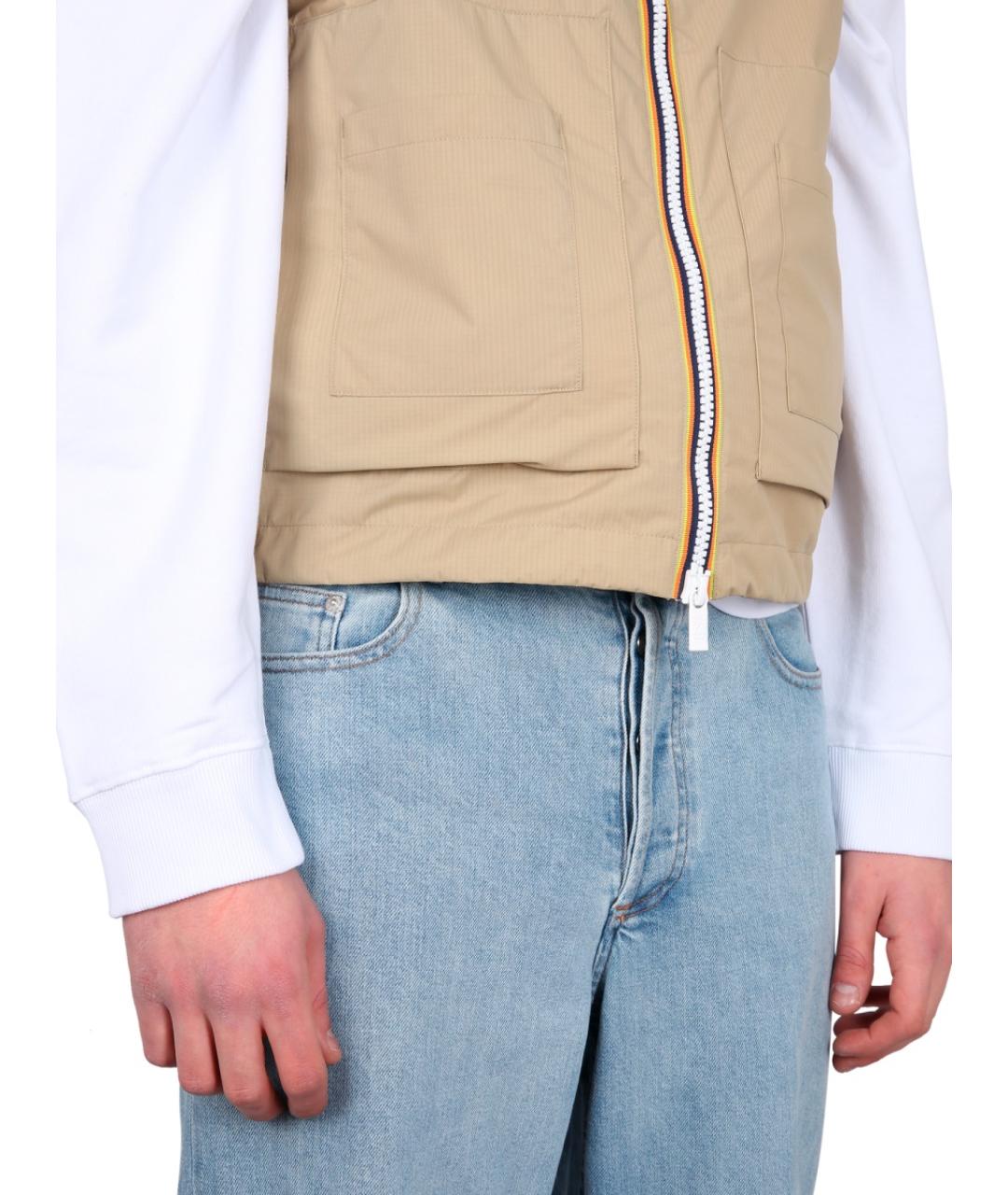 K-WAY Бежевый полиамидовый жилет, фото 9