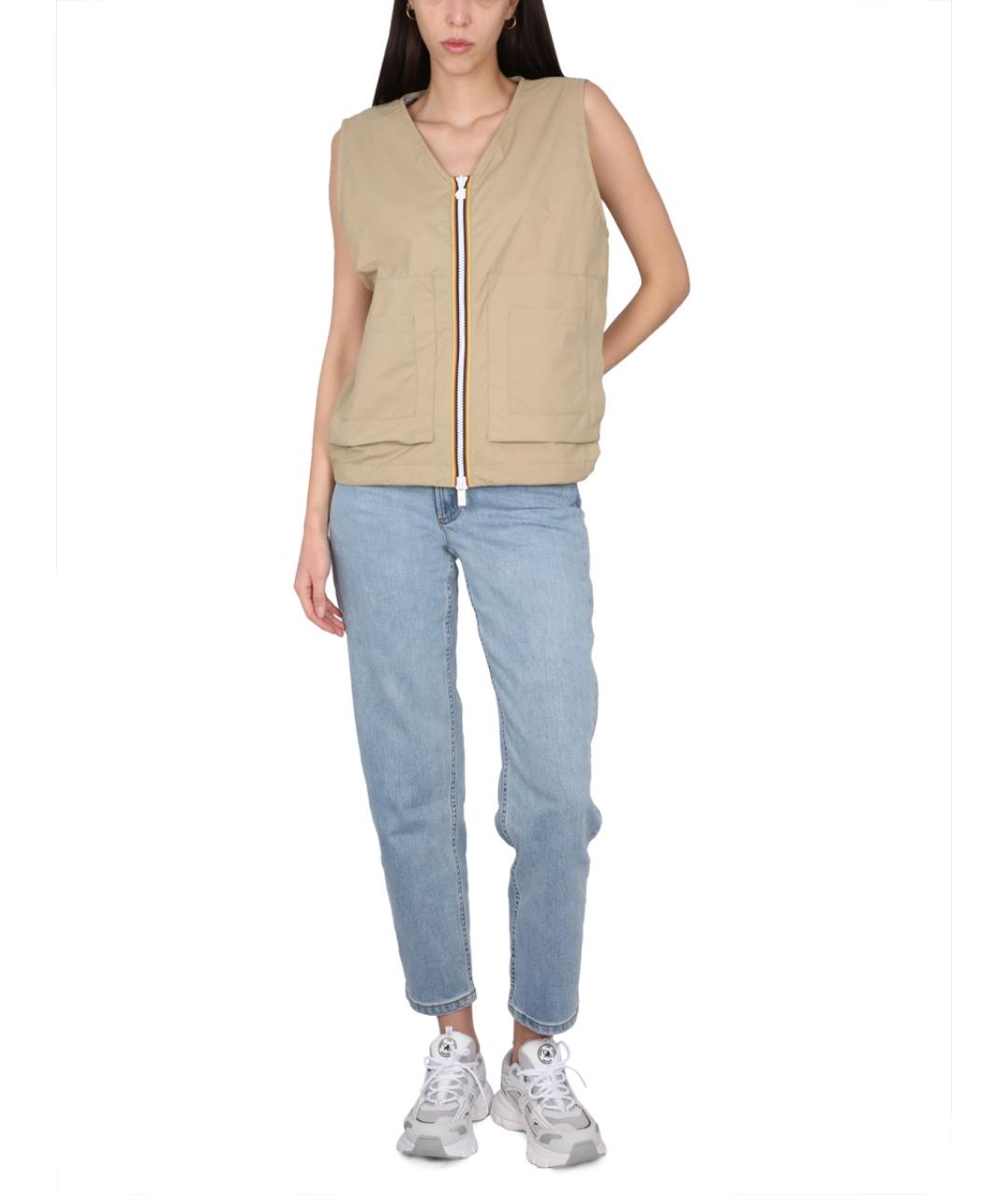 K-WAY Бежевый полиамидовый жилет, фото 3