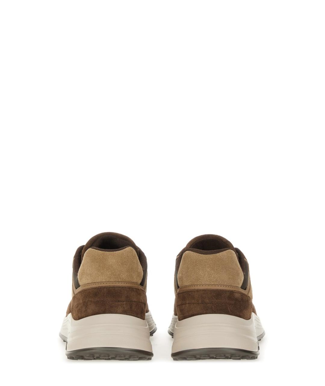 HOGAN Коричневые замшевые низкие кроссовки / кеды, фото 4