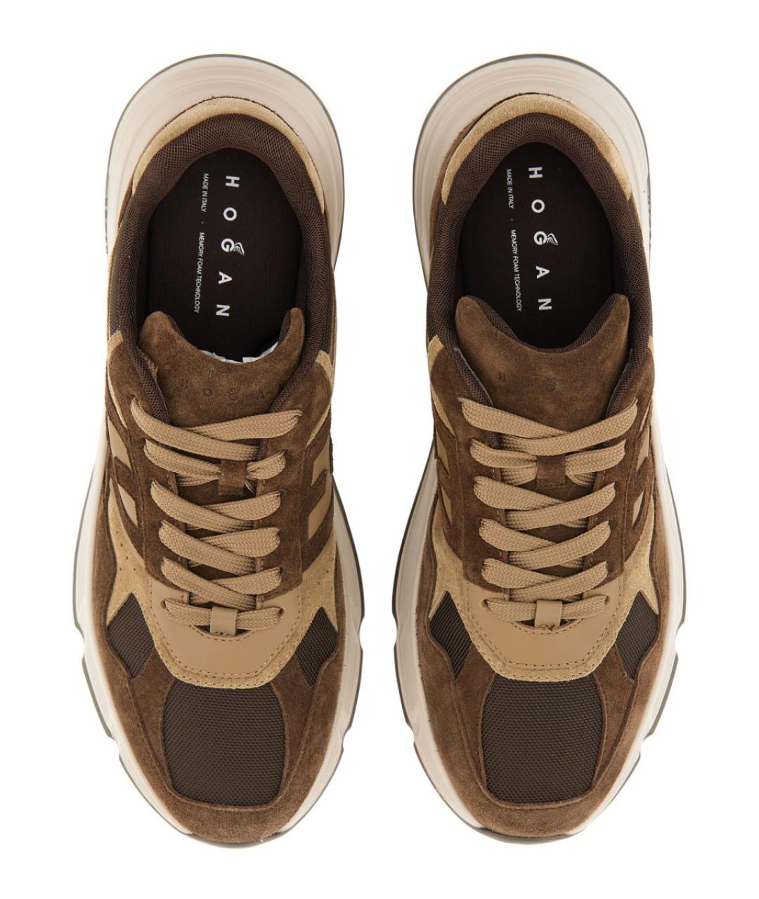 HOGAN Коричневые замшевые низкие кроссовки / кеды, фото 2