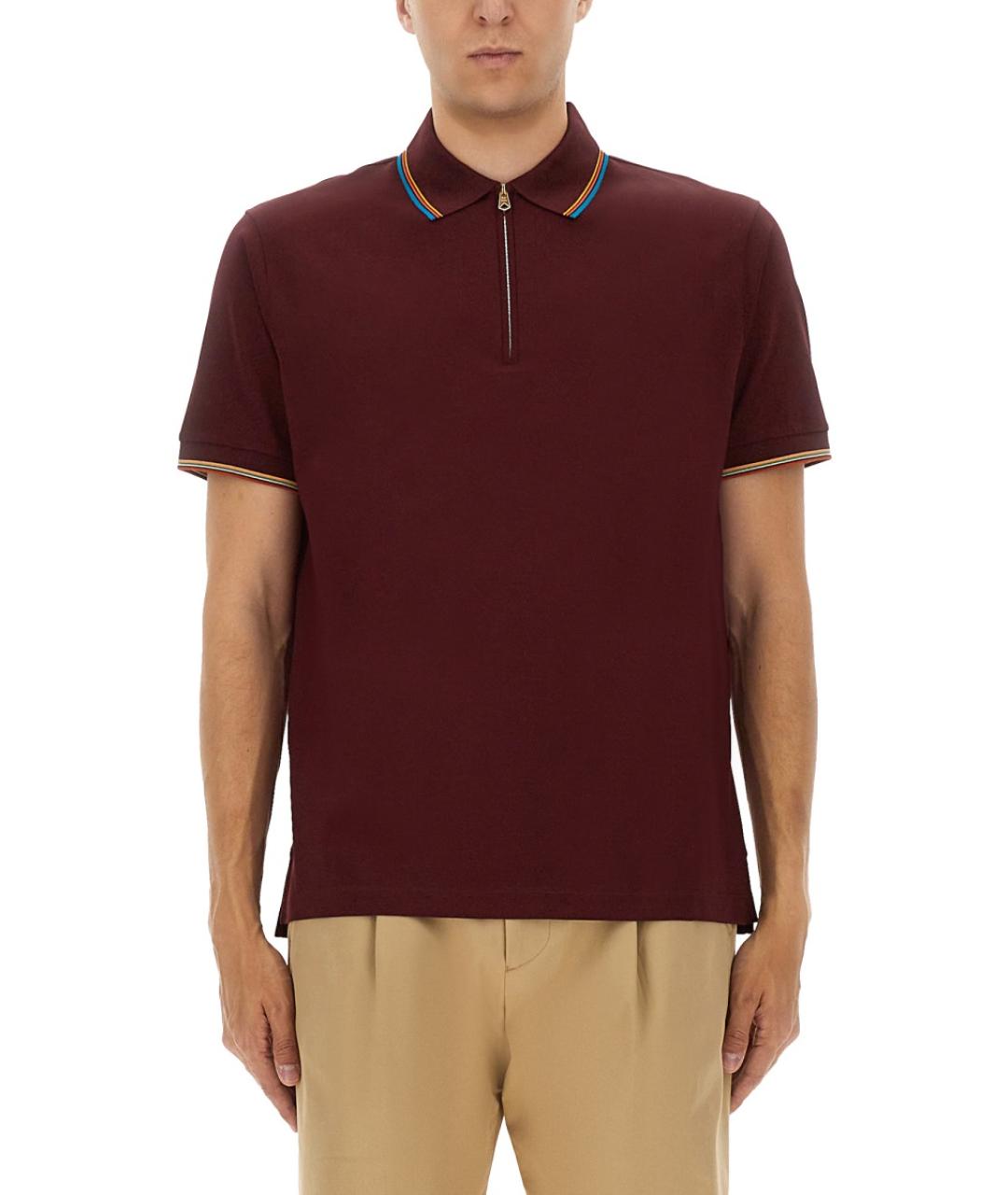 PAUL SMITH Красное хлопковое поло с коротким рукавом, фото 5