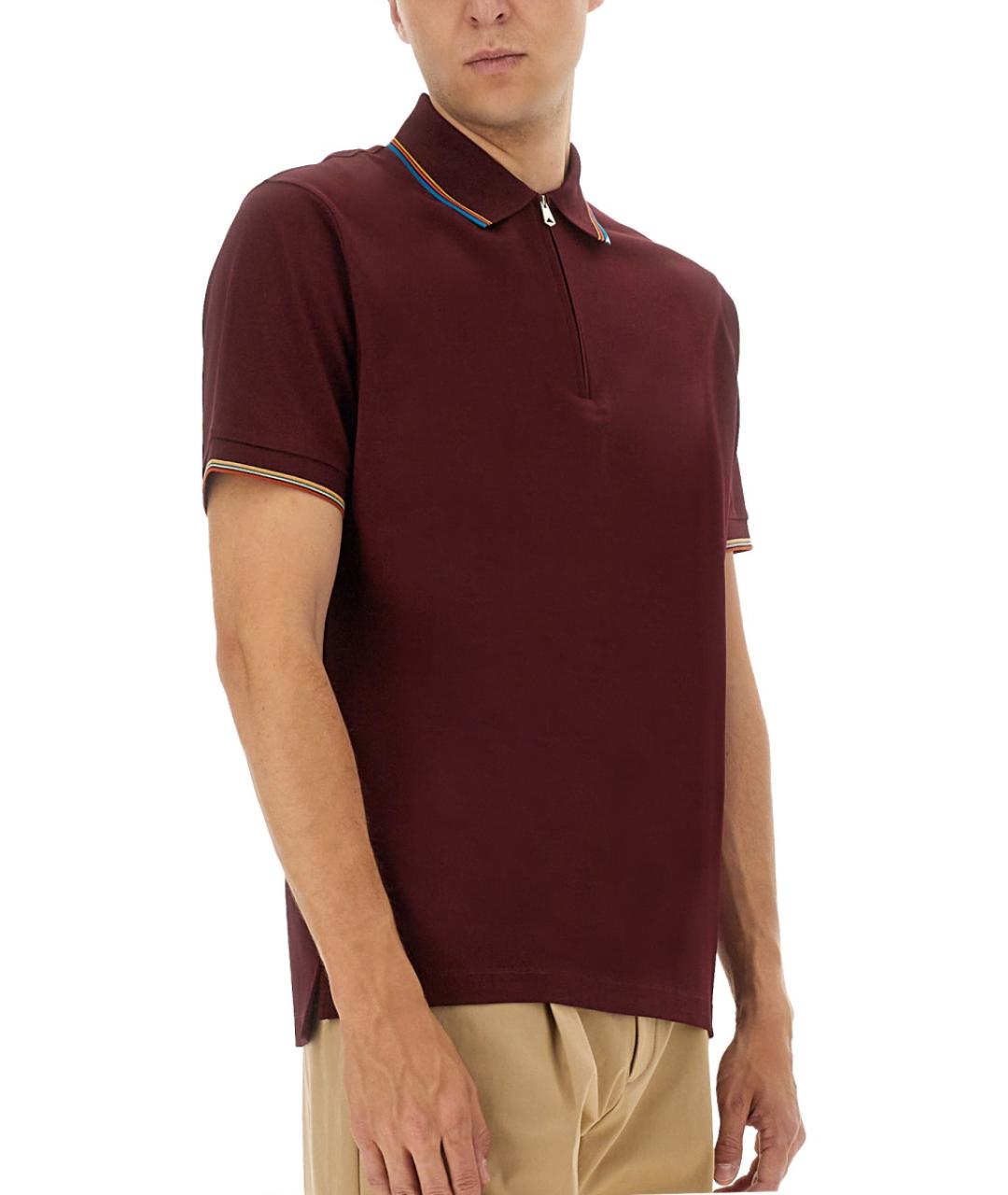 PAUL SMITH Красное хлопковое поло с коротким рукавом, фото 4