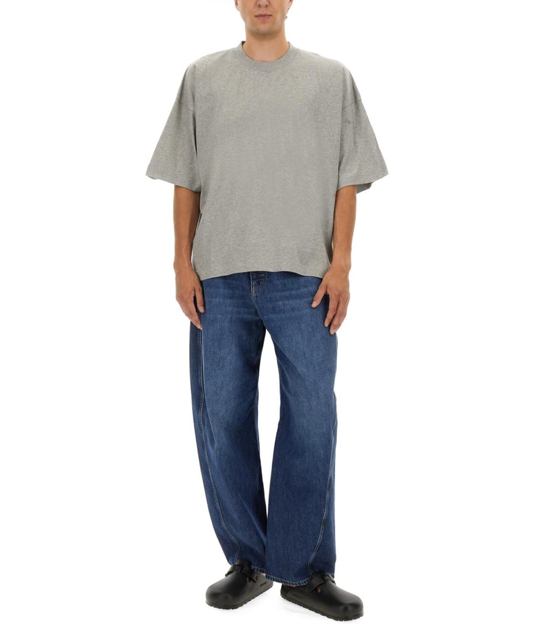 STUDIO NICHOLSON Серая хлопковая футболка, фото 2