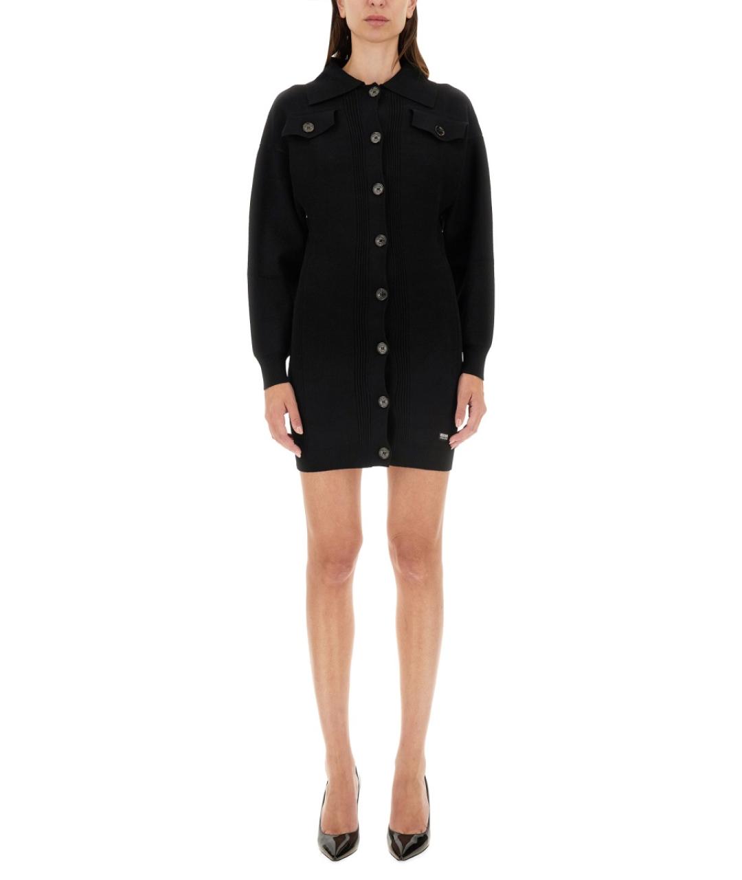 MOSCHINO JEANS Черное вискозное повседневное платье, фото 5