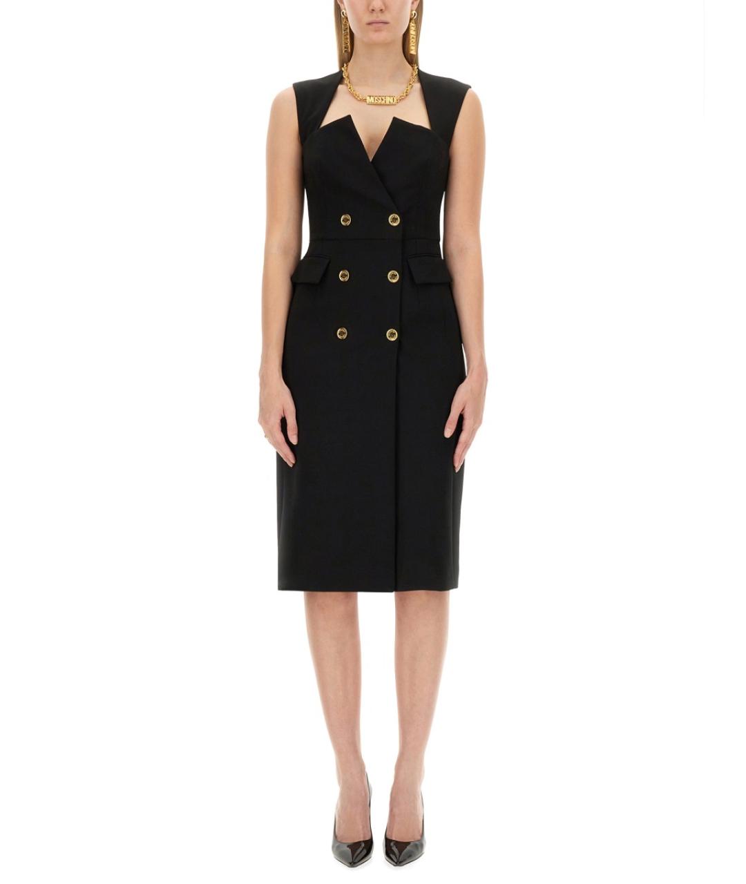 MOSCHINO Черное полиэстеровое повседневное платье, фото 2