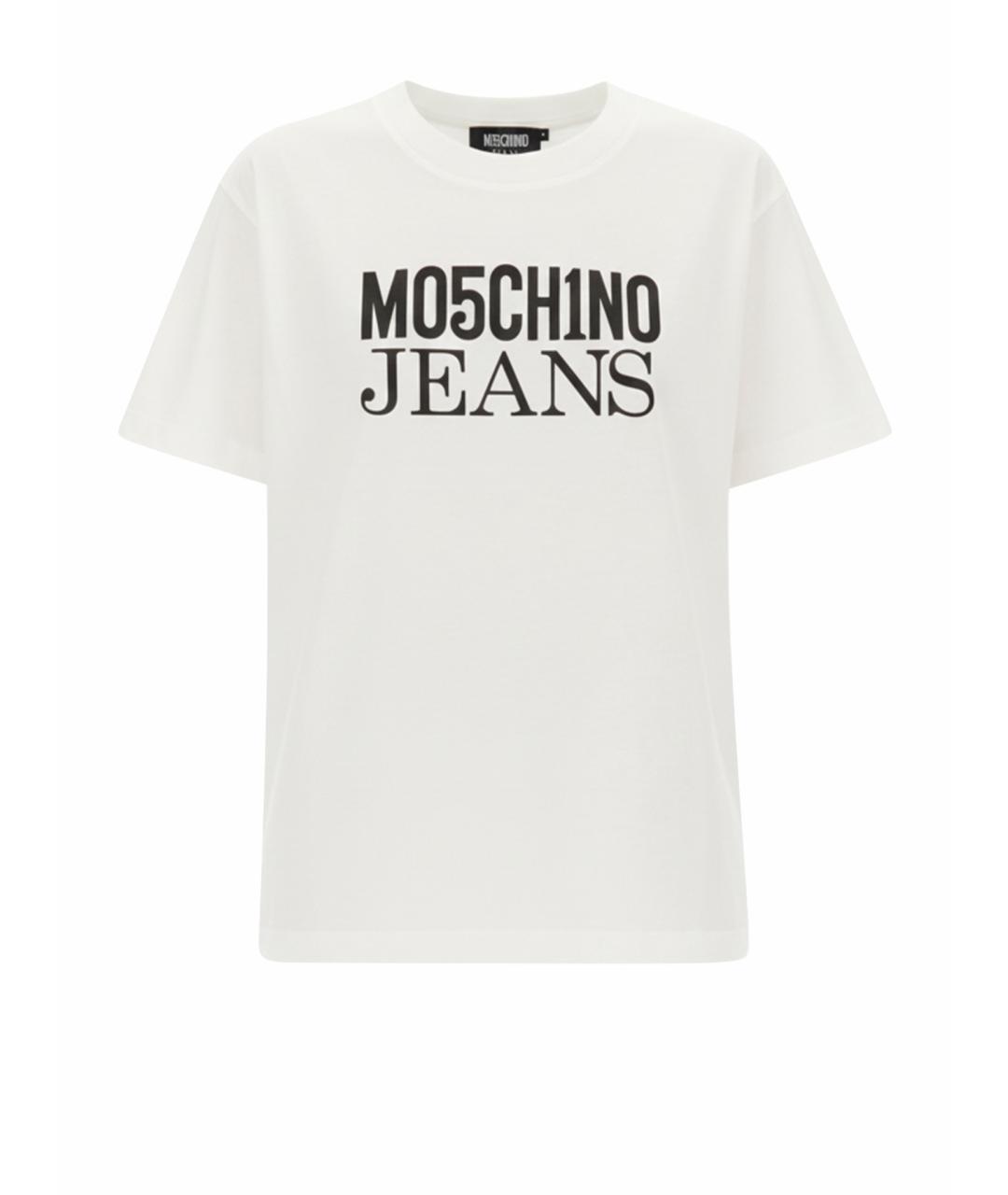 MOSCHINO JEANS Белая хлопковая футболка, фото 1