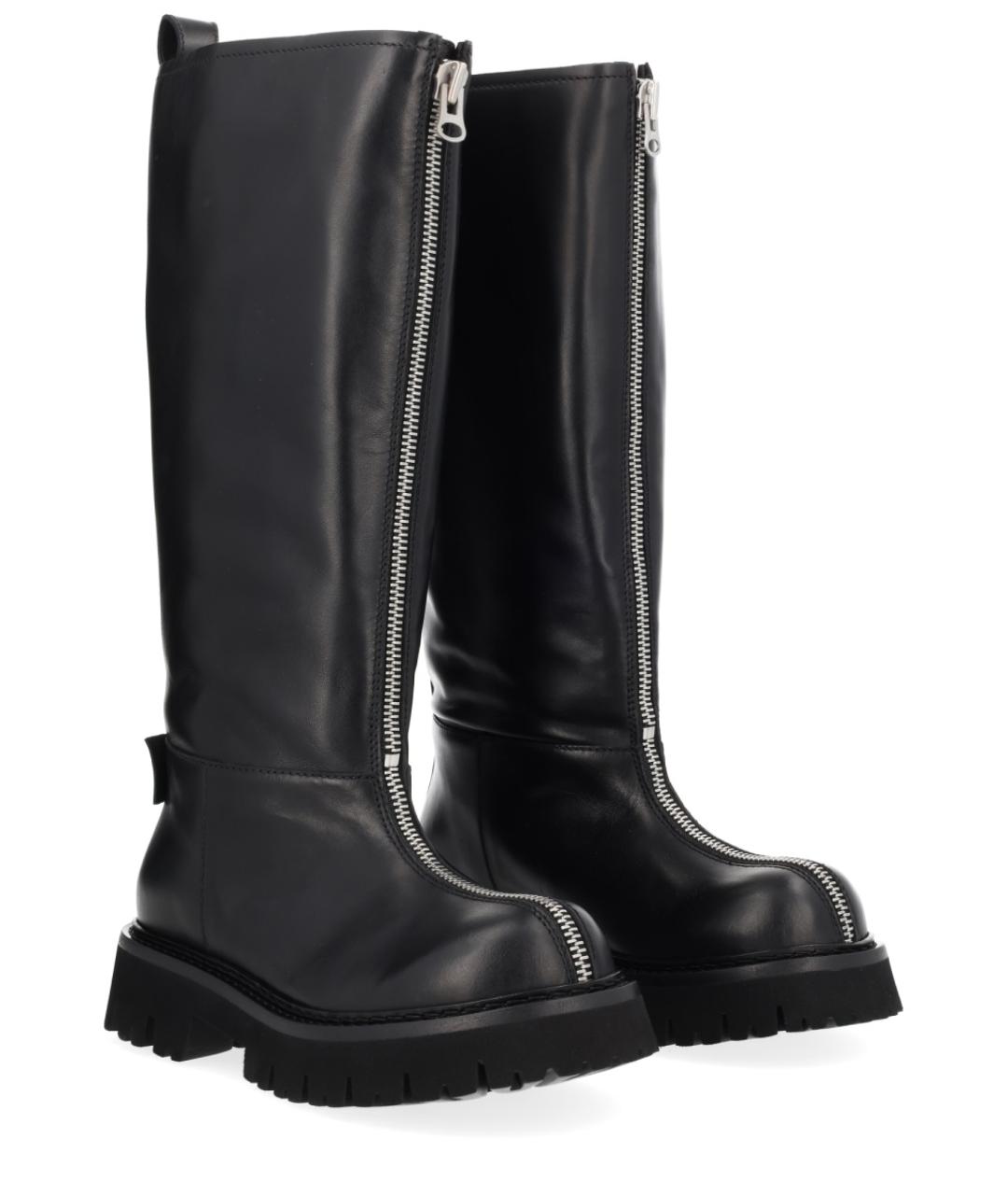 MOSCHINO Черные кожаные сапоги, фото 2