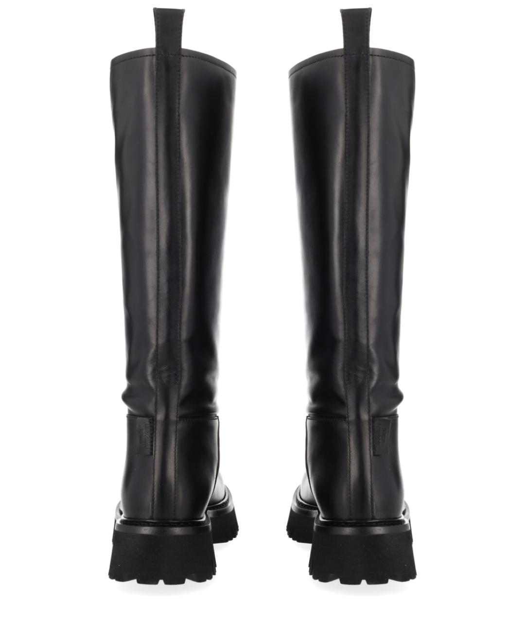 MOSCHINO Черные кожаные сапоги, фото 4