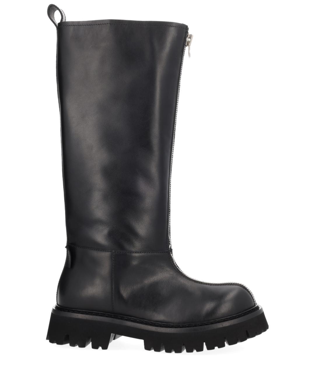 MOSCHINO Черные кожаные сапоги, фото 1