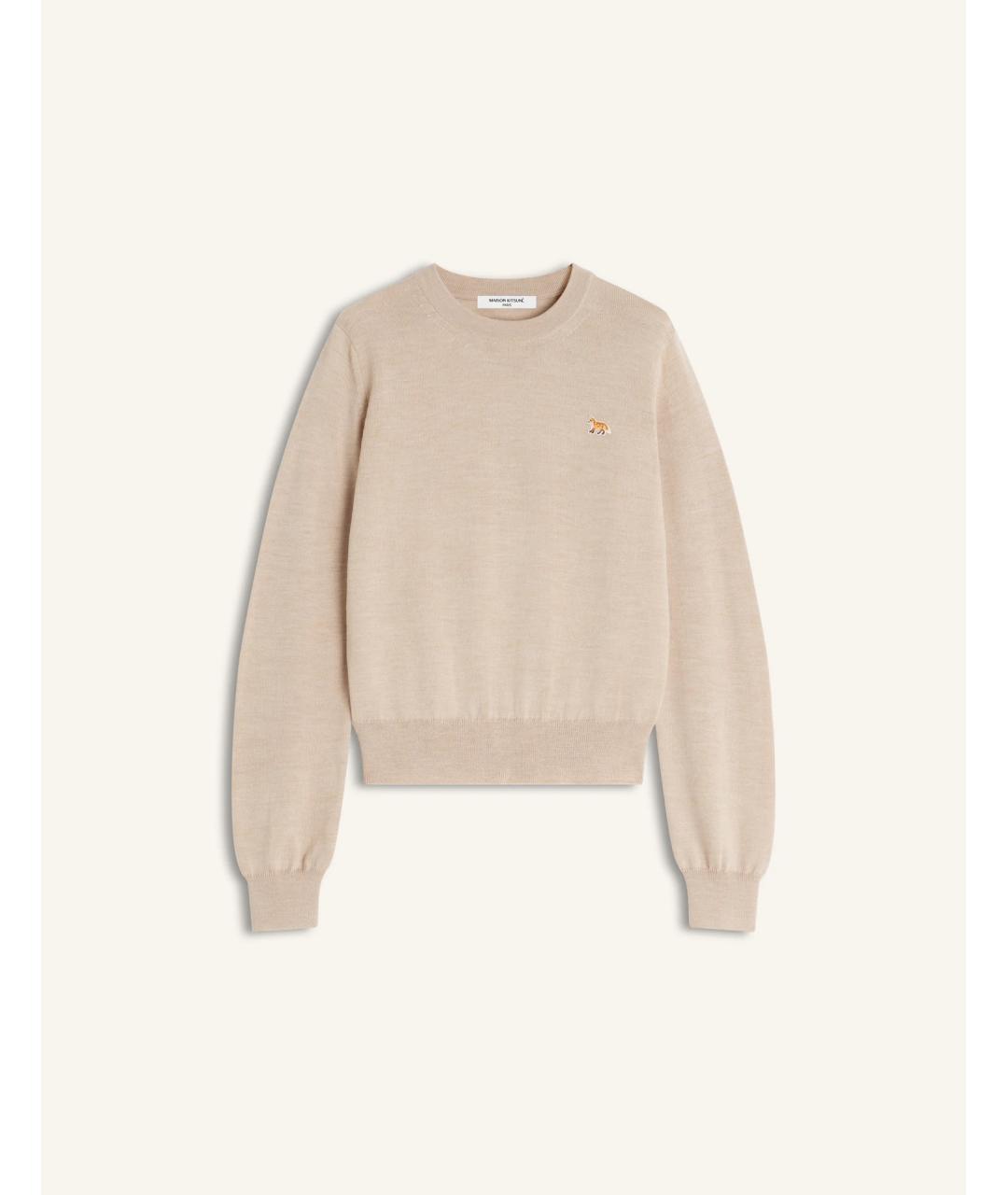 MAISON KITSUNE Бежевый шерстяной джемпер / свитер, фото 1