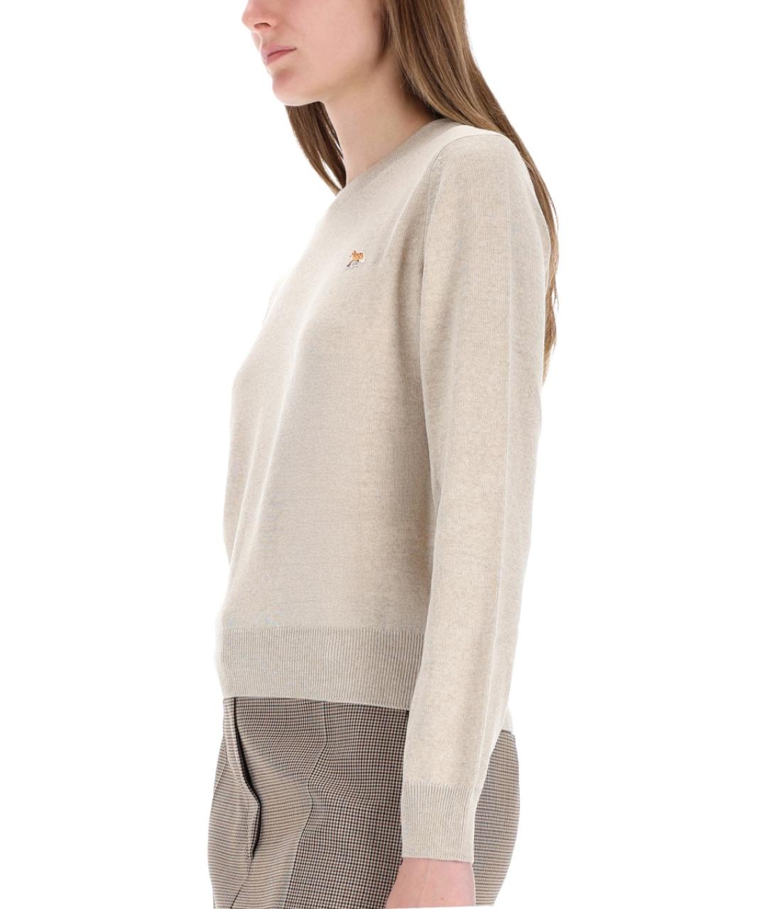 MAISON KITSUNE Бежевый шерстяной джемпер / свитер, фото 4