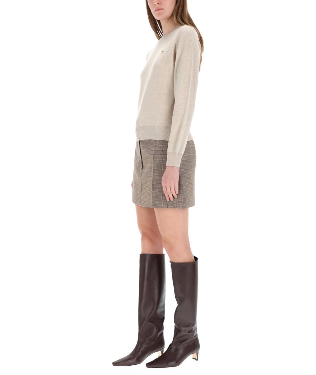 MAISON KITSUNE Бежевый шерстяной джемпер / свитер, фото 2