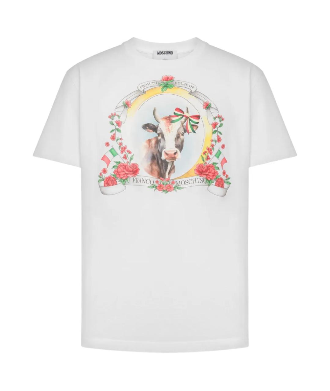 MOSCHINO Белая хлопковая футболка, фото 1