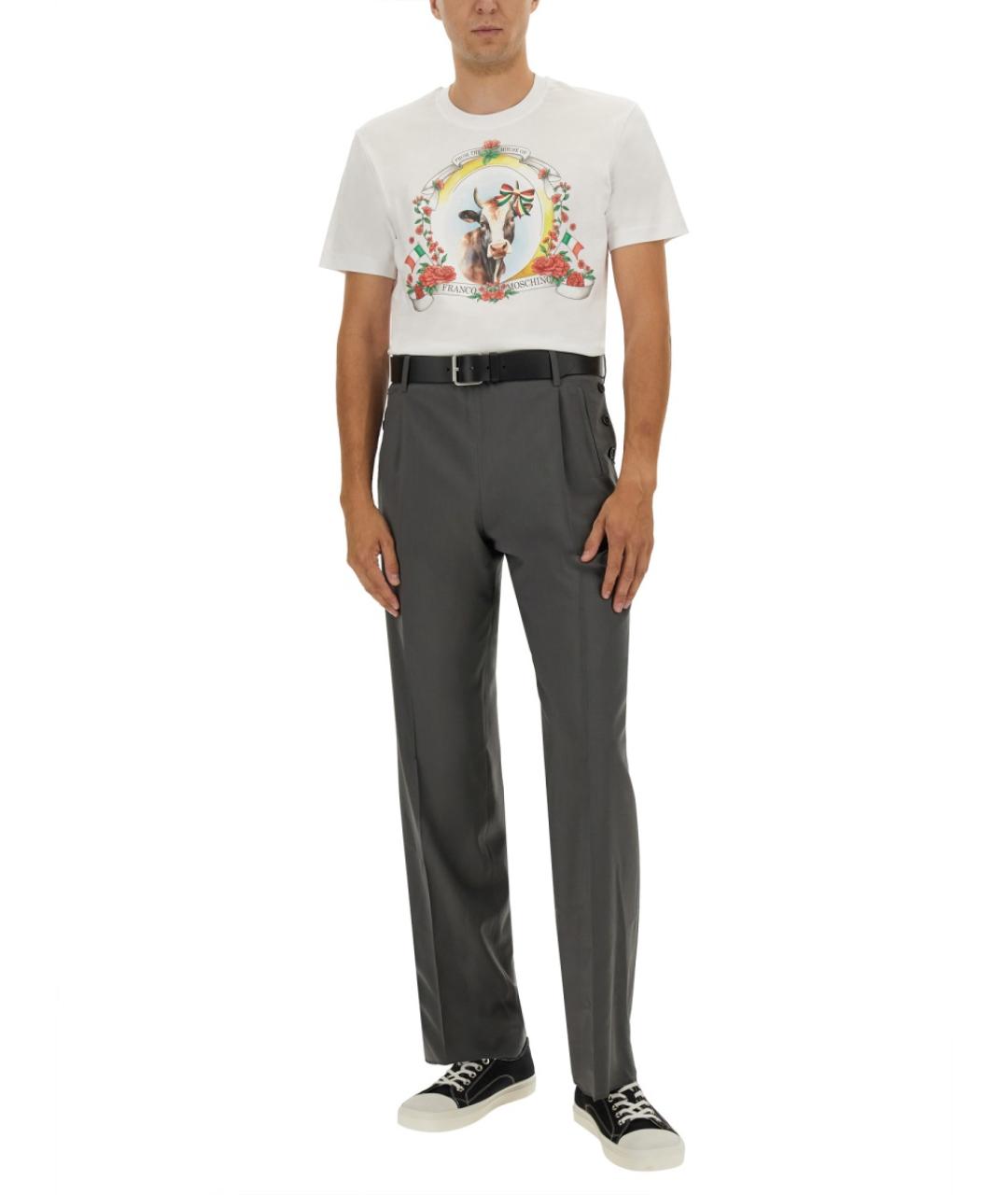 MOSCHINO Белая хлопковая футболка, фото 3