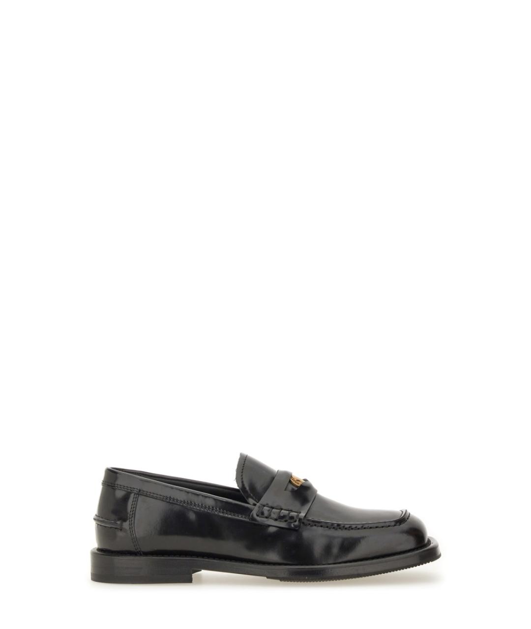 MOSCHINO Черные кожаные лоферы, фото 1