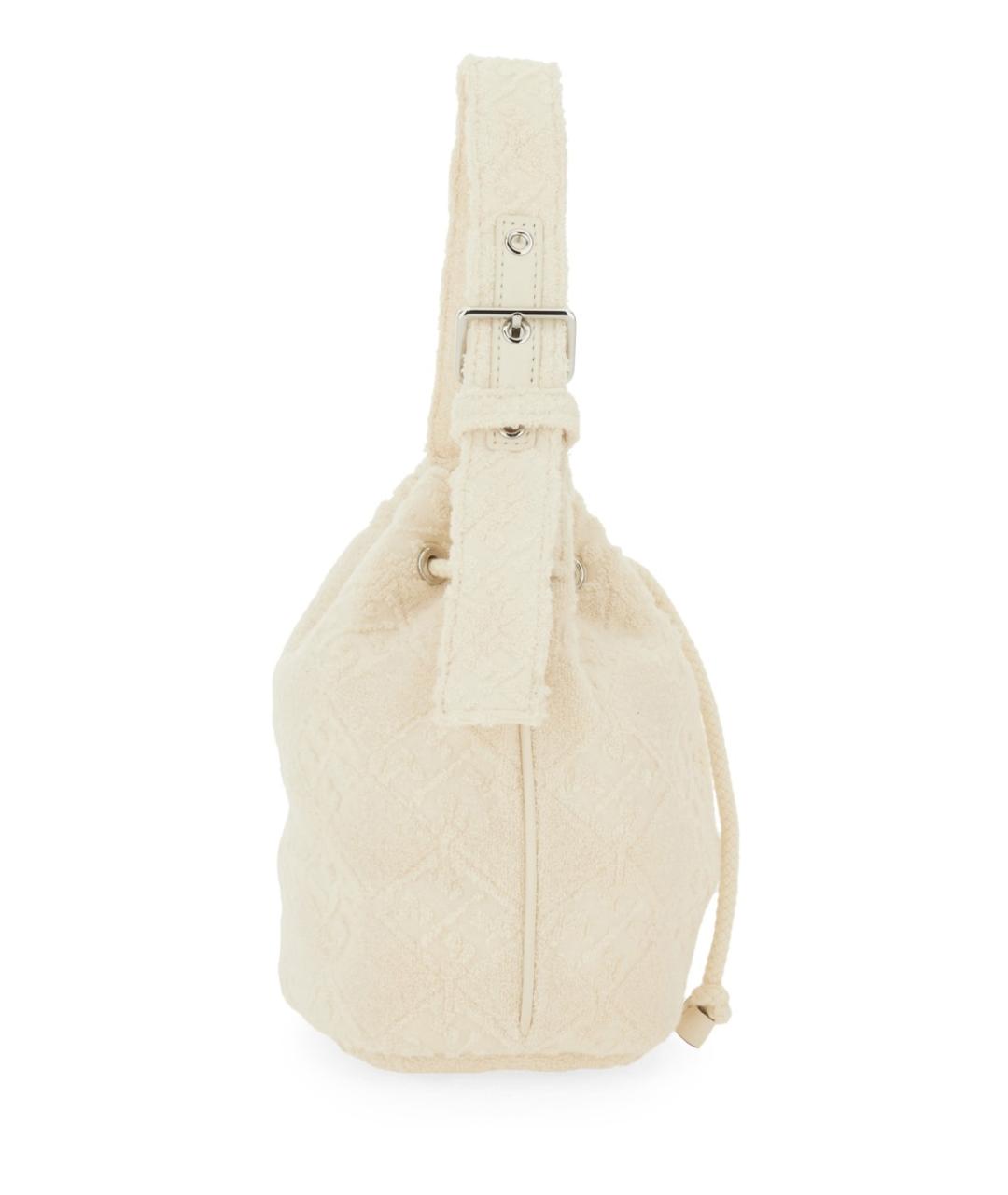 TORY BURCH Белая хлопковая сумка с короткими ручками, фото 4