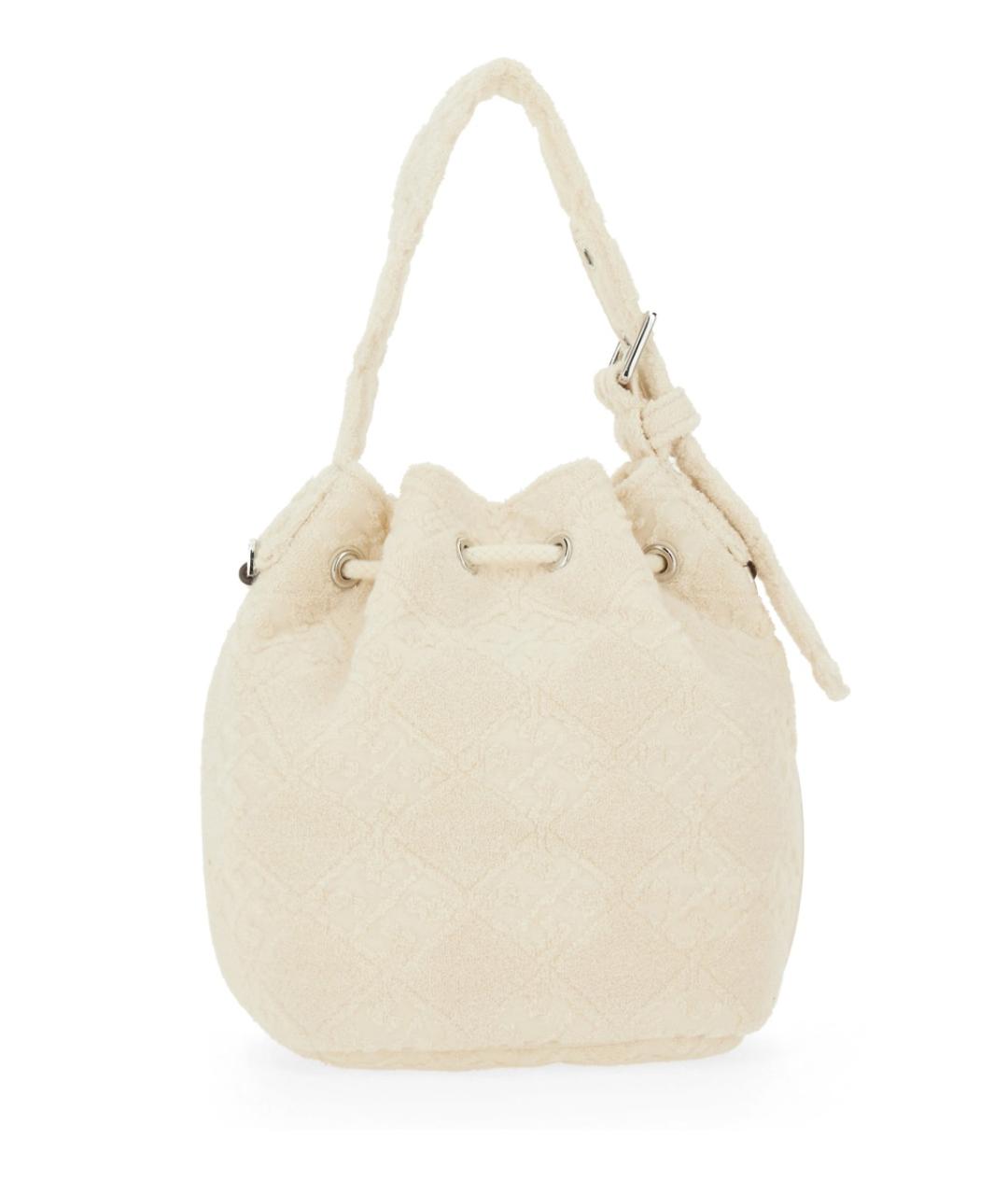 TORY BURCH Белая хлопковая сумка с короткими ручками, фото 3