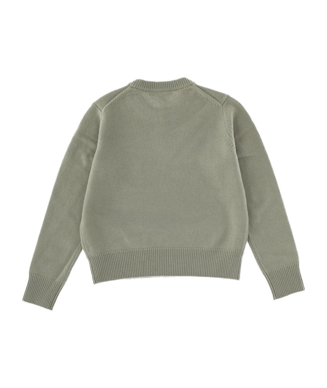 MAISON KITSUNE Зеленый шерстяной джемпер / свитер, фото 2