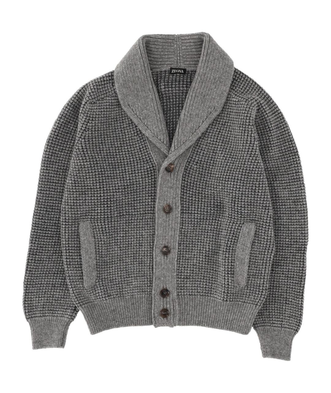 ZEGNA Серый кашемировый кардиган, фото 1