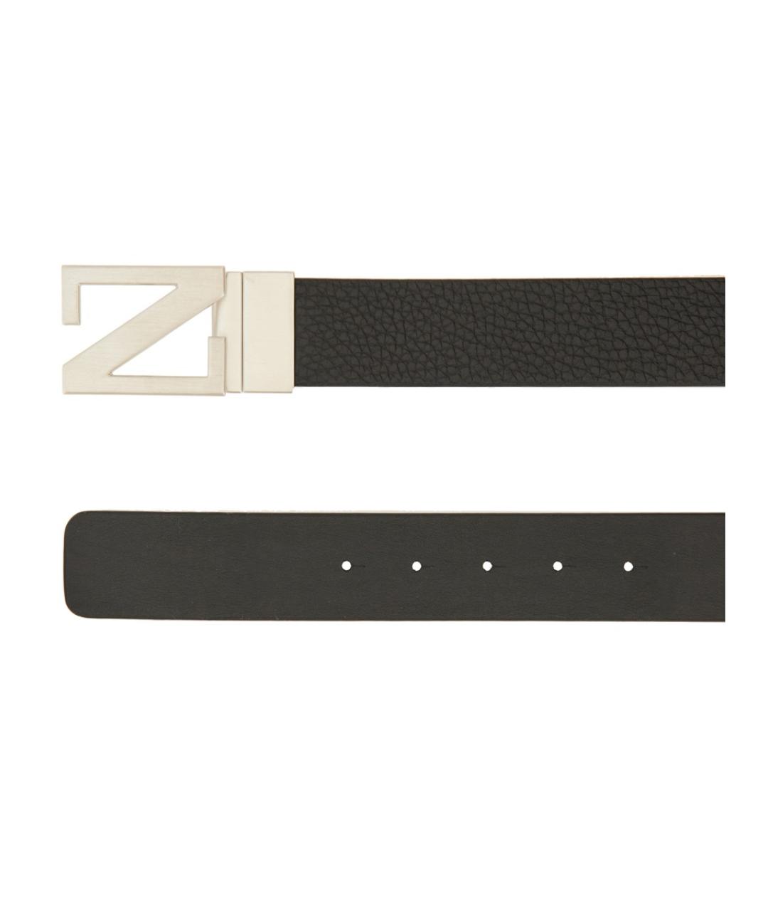 ZEGNA Черный кожаный ремень, фото 2