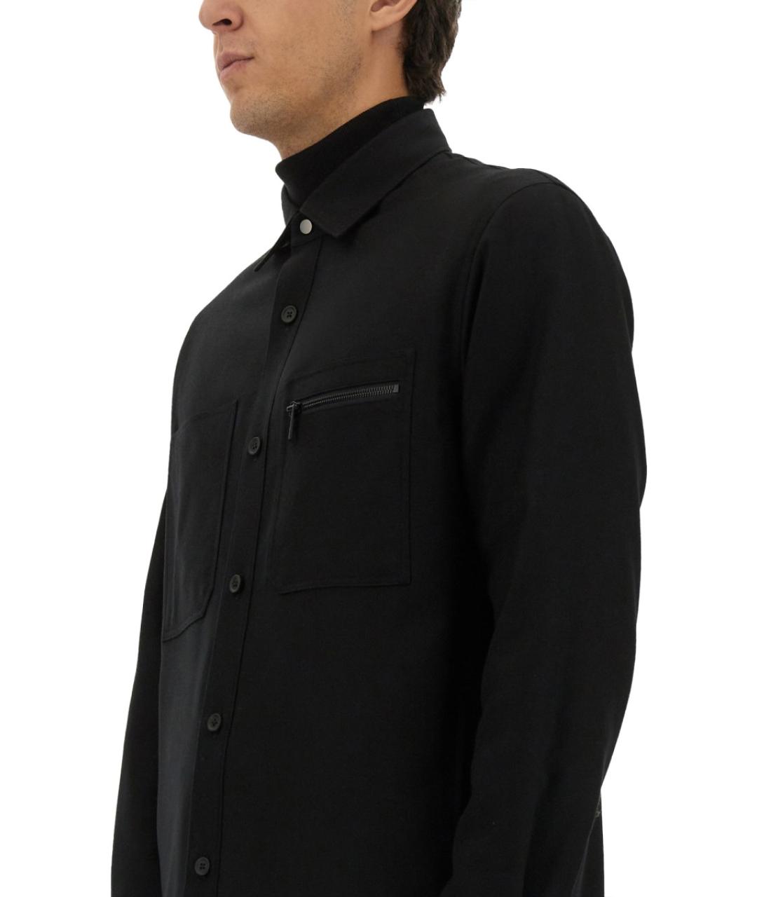 ZEGNA Черная шерстяная кэжуал рубашка, фото 4