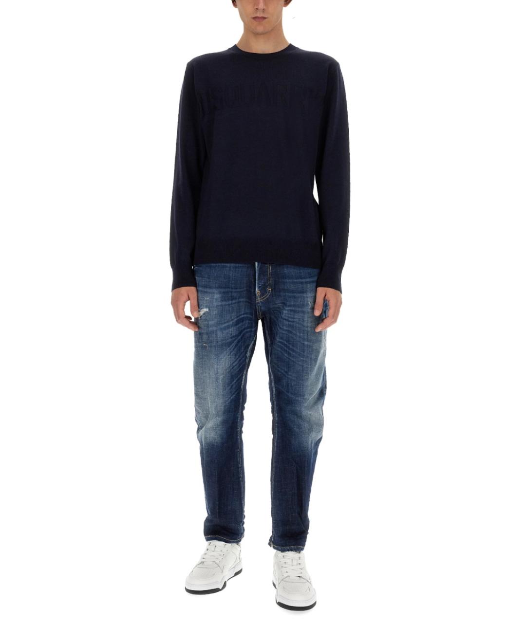 DSQUARED2 Синий шерстяной джемпер / свитер, фото 2