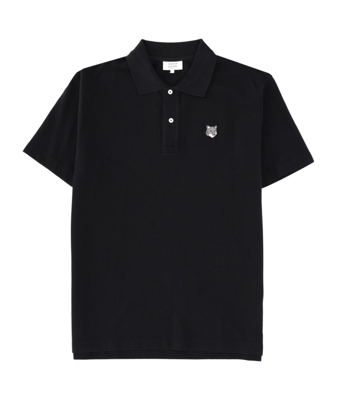 MAISON KITSUNE Черное хлопковое поло с коротким рукавом, фото 1