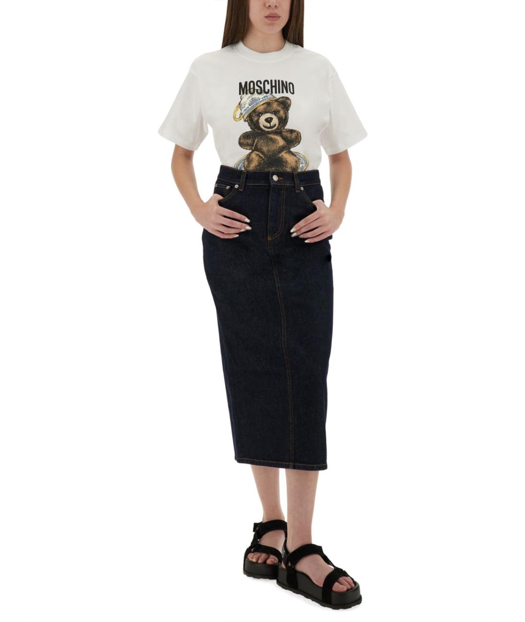 MOSCHINO Белая хлопковая футболка, фото 3