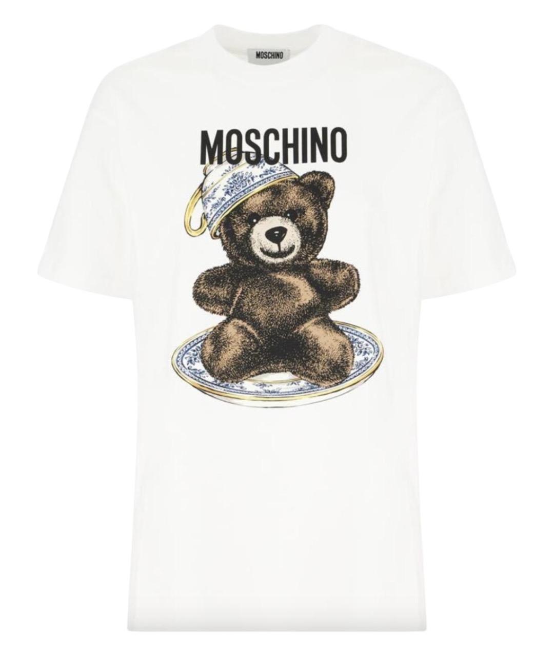 MOSCHINO Белая хлопковая футболка, фото 1