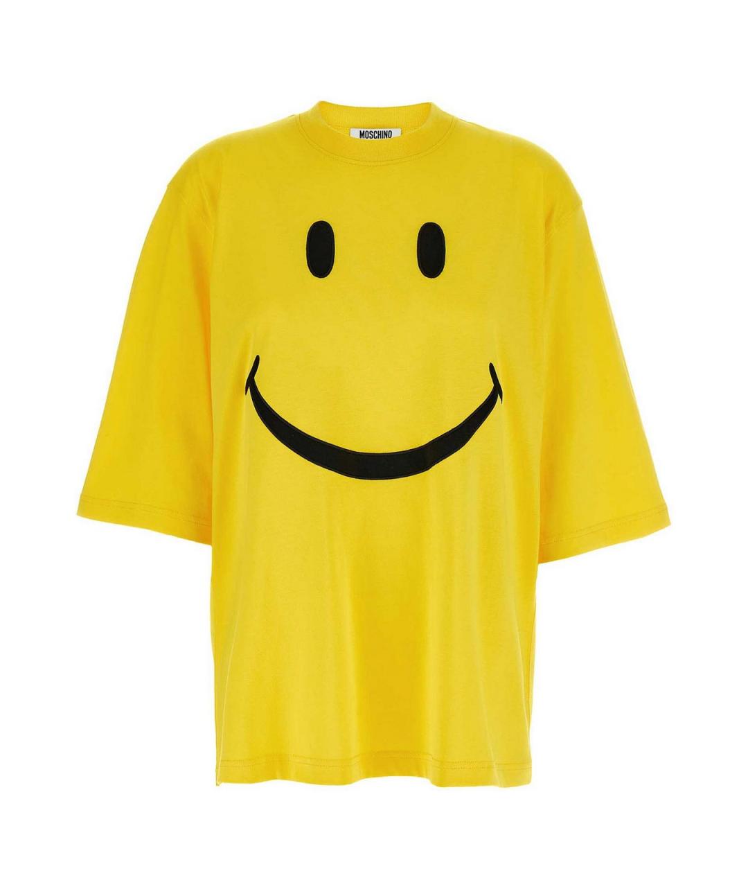 MOSCHINO Желтая хлопковая футболка, фото 1