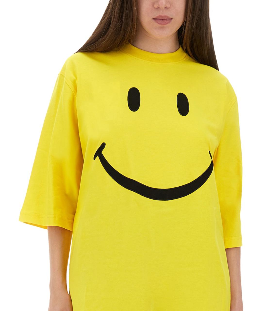 MOSCHINO Желтая хлопковая футболка, фото 4