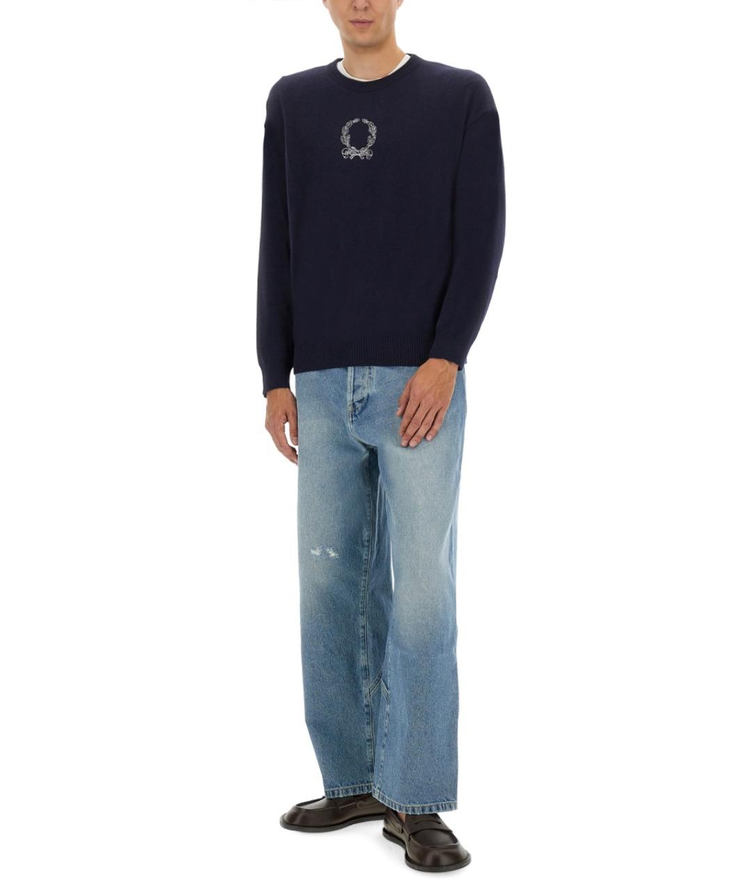 MOSCHINO Голубые хлопковые прямые джинсы, фото 3