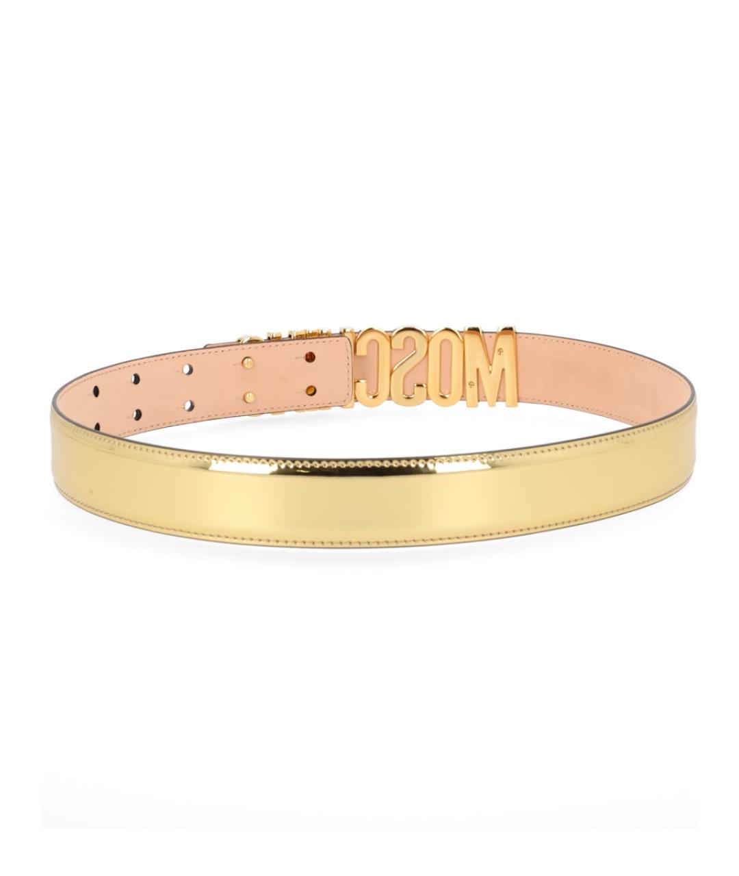 MOSCHINO Золотой полиуретановый ремень, фото 3