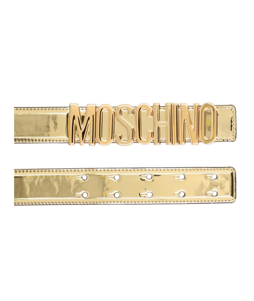 MOSCHINO Золотой полиуретановый ремень, фото 2