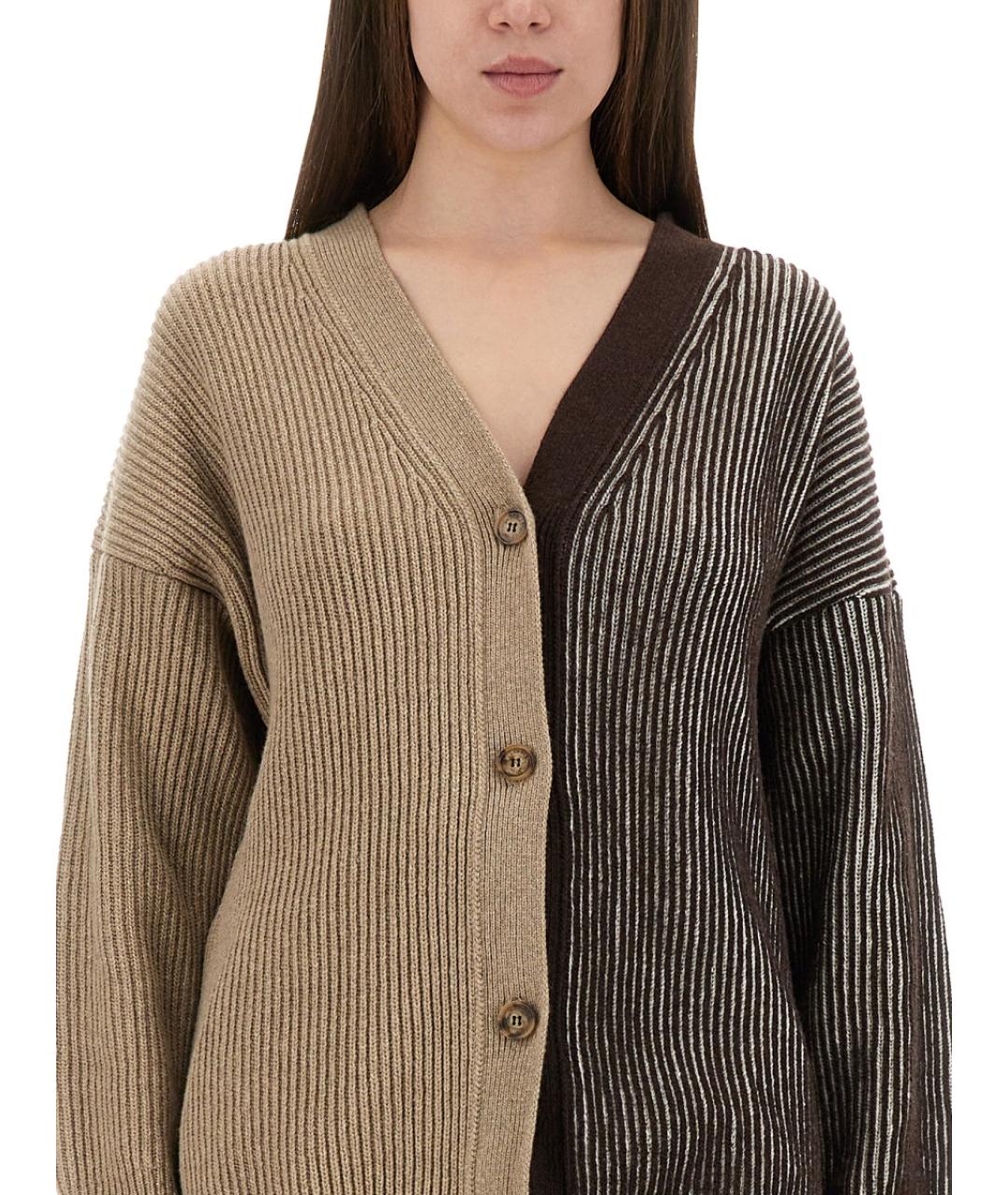 MOSCHINO JEANS Коричневый шерстяной кардиган, фото 5