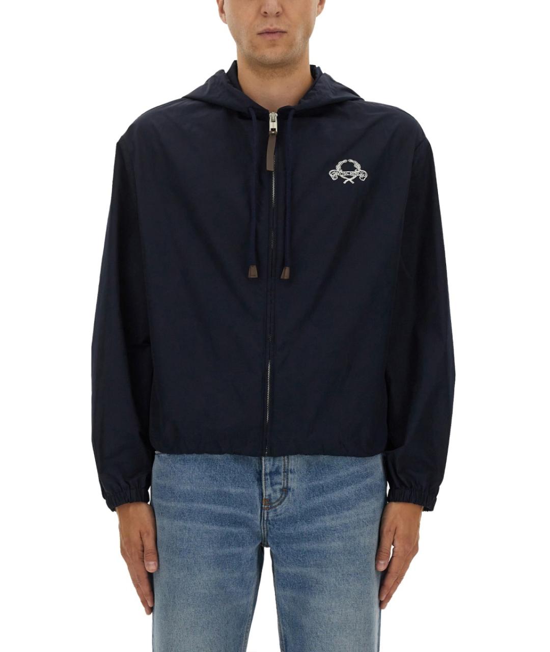 MOSCHINO Синяя полиэстеровая куртка, фото 5