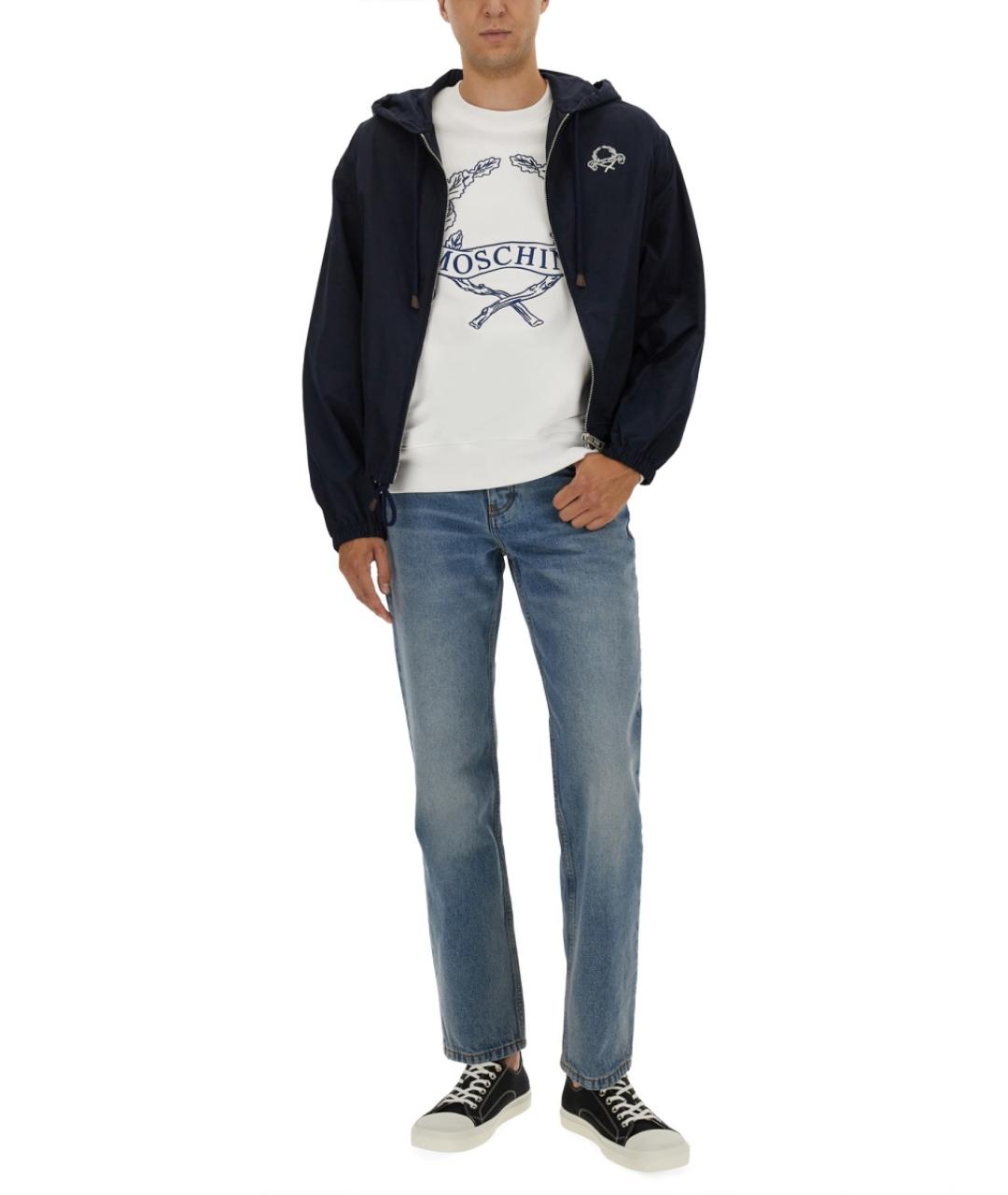 MOSCHINO Синяя полиэстеровая куртка, фото 2