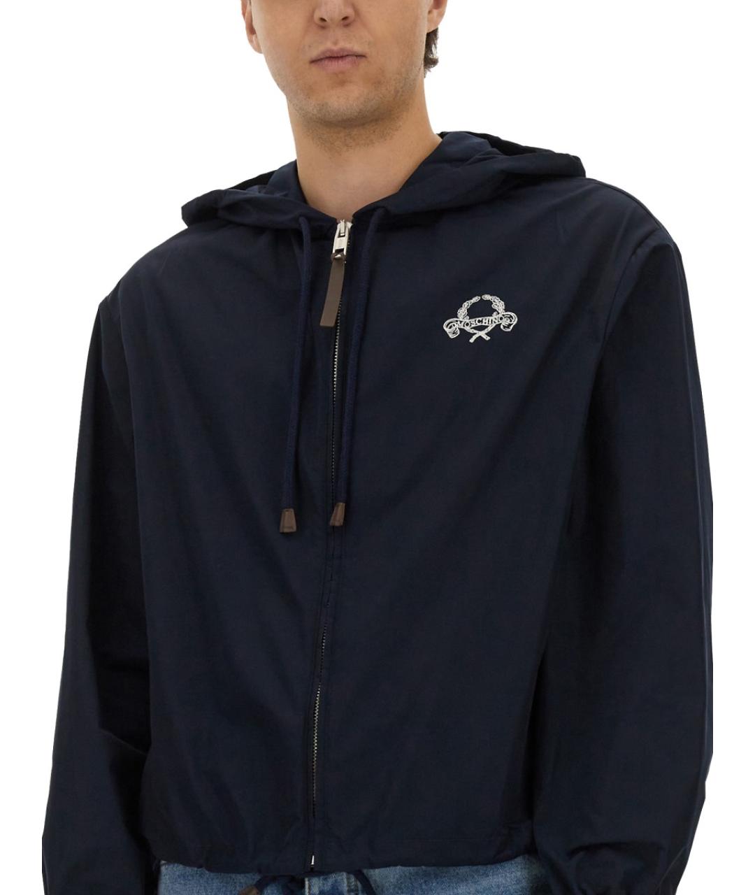 MOSCHINO Синяя полиэстеровая куртка, фото 4