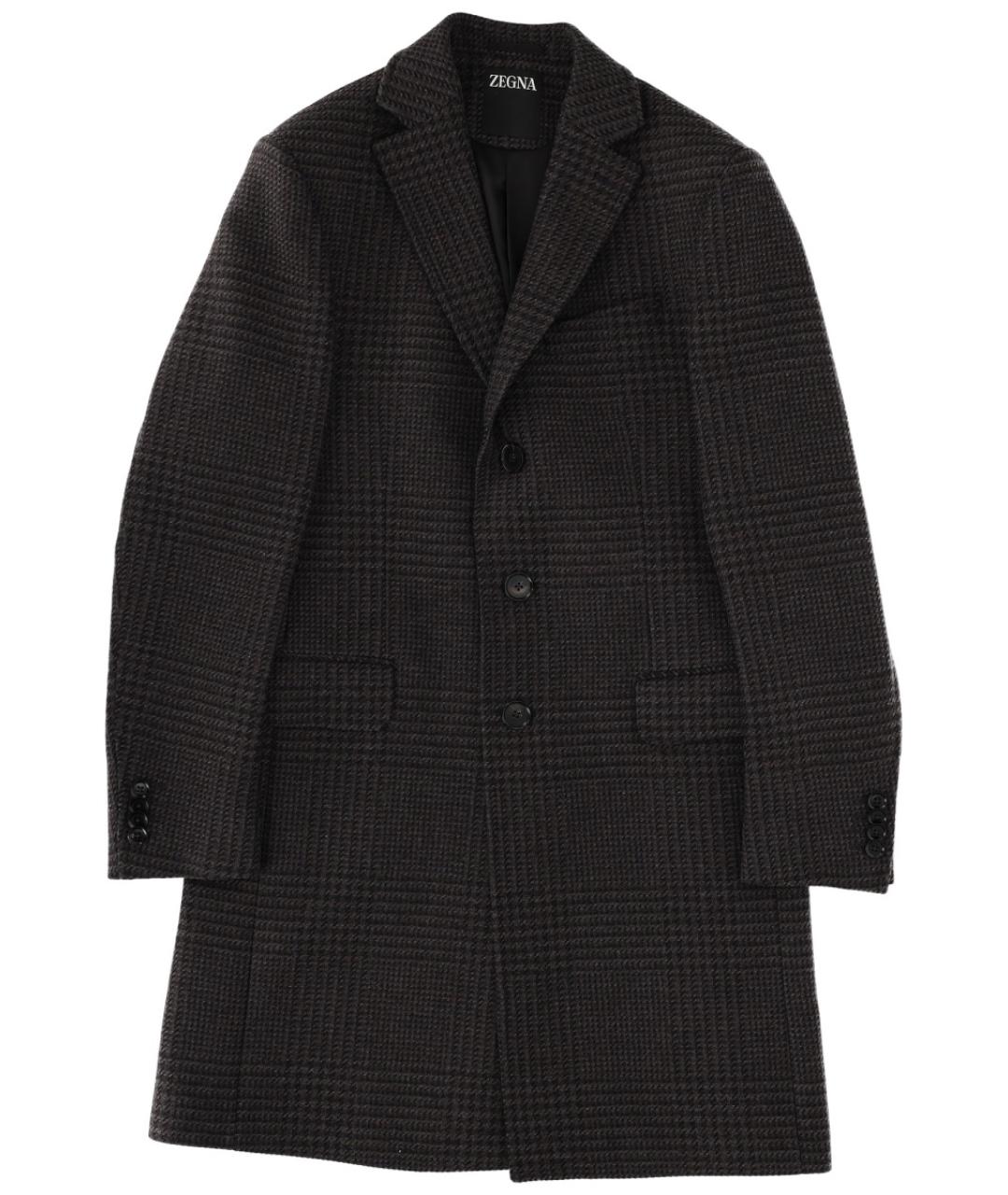 ZEGNA Черное шерстяное пальто, фото 1