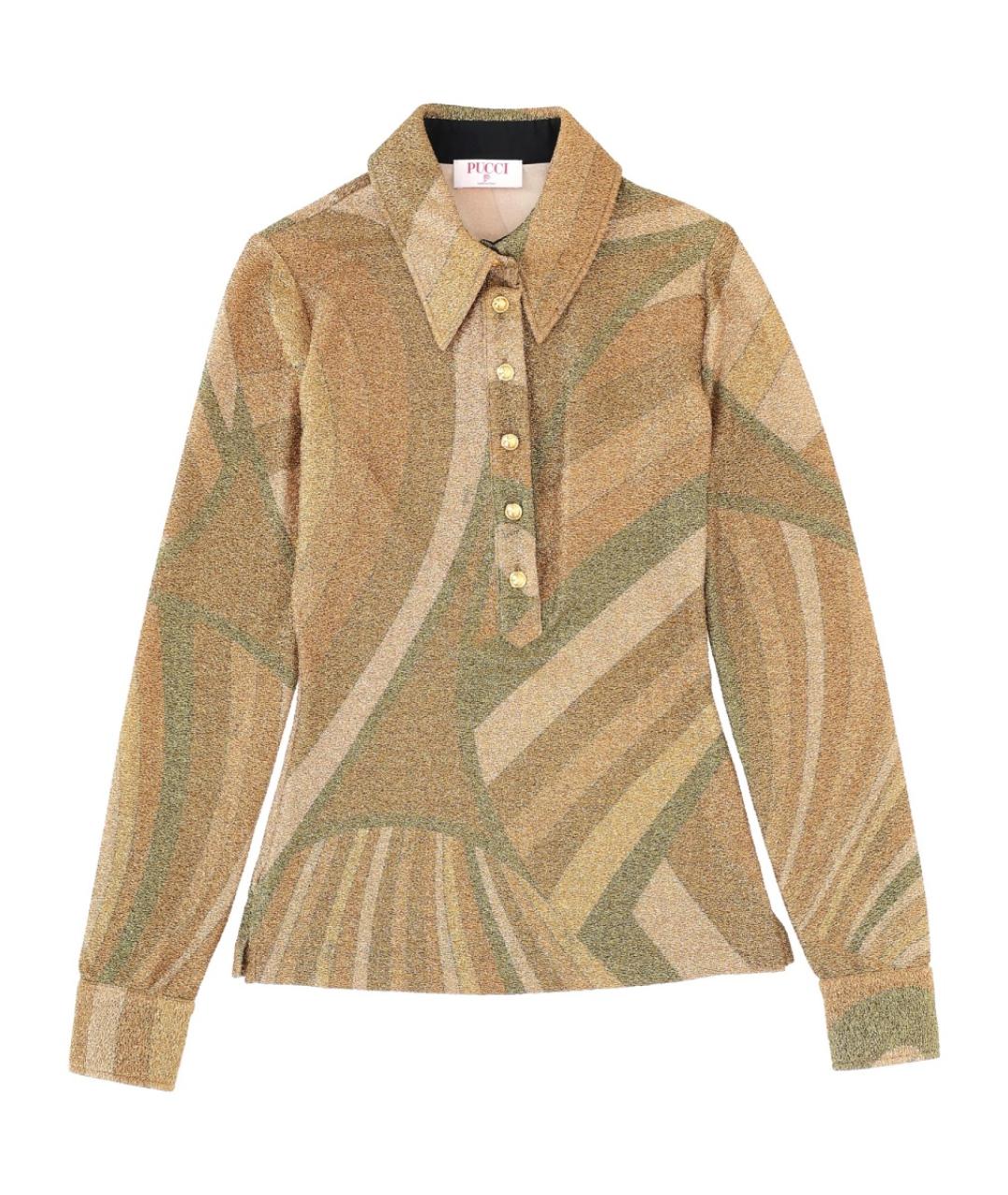 PUCCI Золотая полиамидовая блузы, фото 1